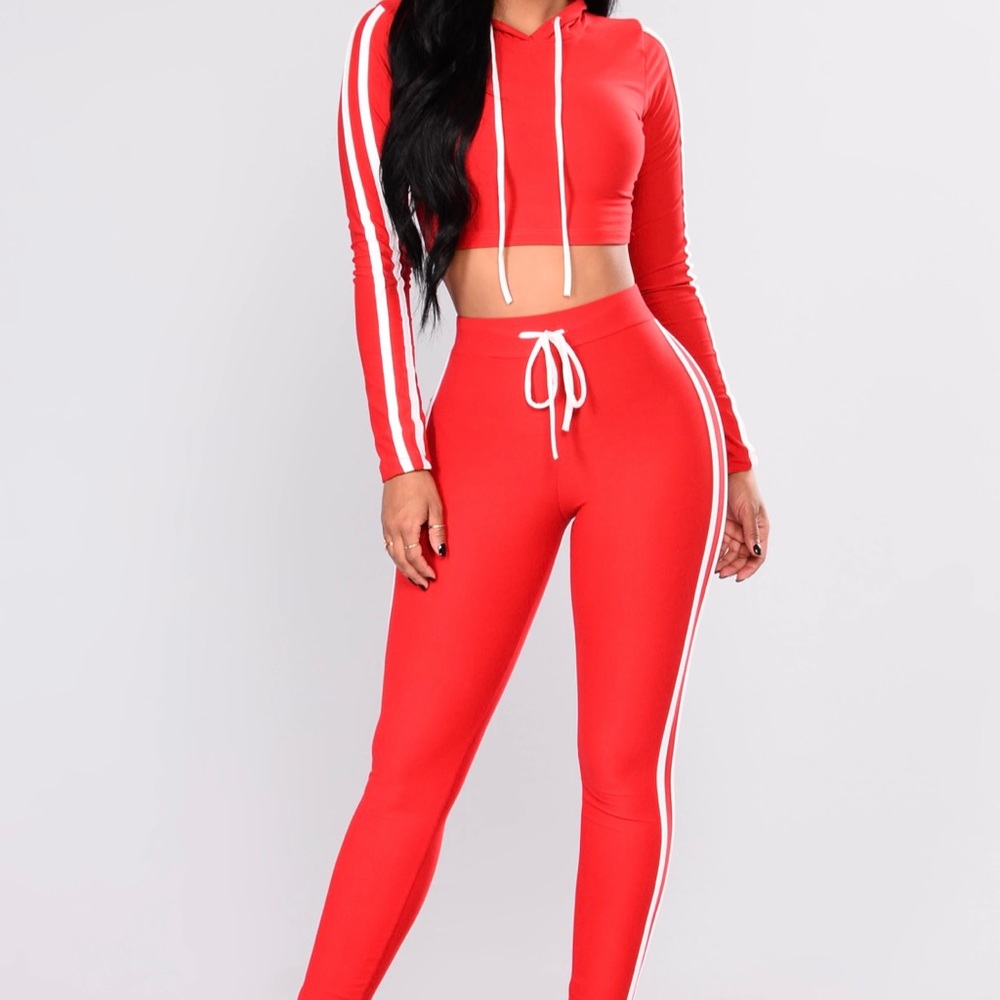 red tracksuit